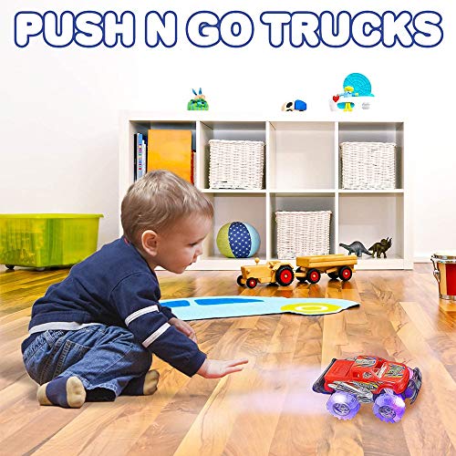 Light Up Monster Truck Set for Boys and Girls by ArtCreativity - Set Includes 2, 6 Inch Monster Trucks with Beautiful Flashing LED Tires - Push n Go Toy Cars Fun Gift for Kids - for Ages 3+ Light Up Monster Truck Set for Boys and Girls by ArtCreativity - Set Includes 2, 6 Inch Monster Trucks with Beautiful Flashing LED Tires - Push n Go Toy Cars Fun Gift for Kids - for Ages 3+